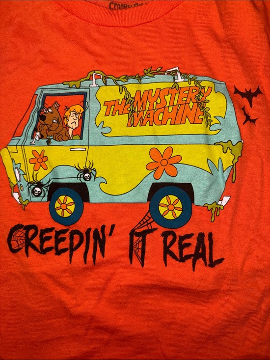 Scooby-Doo! Tops - Mystery Machine 'Creepin' It Real' Orange Long Sleeve Tee S EUC